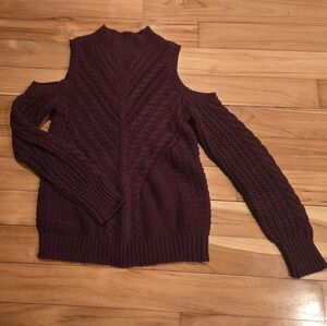 Aeropostale Cold Shoulder Cable Knit Sweater